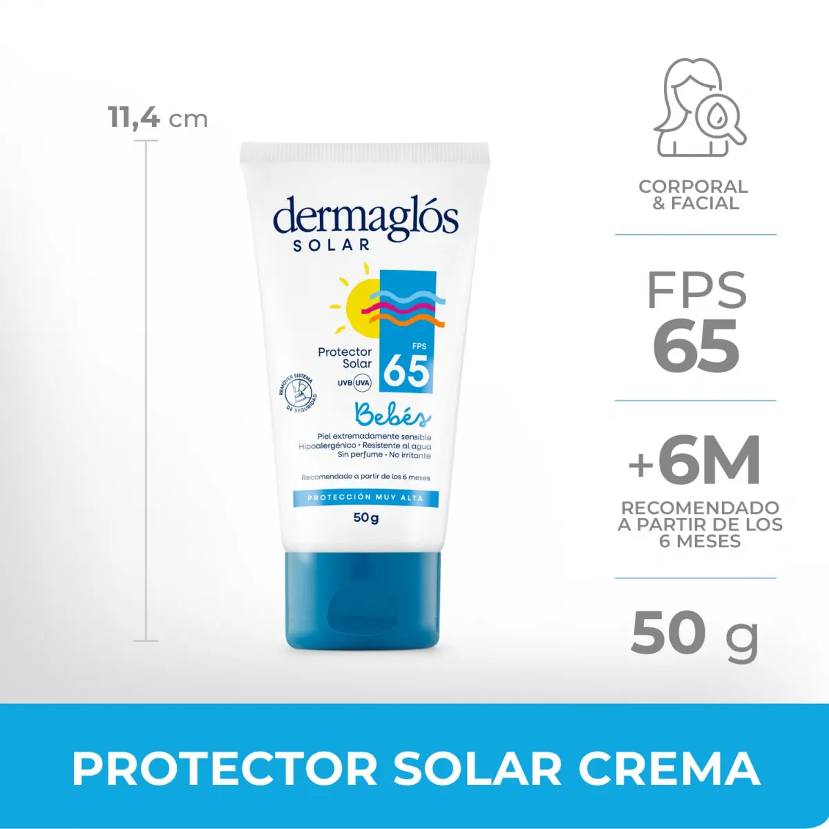 Dermaglós Protector Solar Fps65 Bebés X 50 Gramos