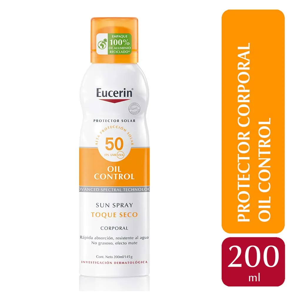 Eucerin Sun Fps50 Spray Protector Solar Corporal Toque Seco
