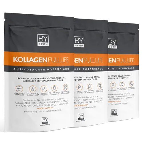 Pack 3 By Derm Kollagen Full Life Colágeno Antioxidante