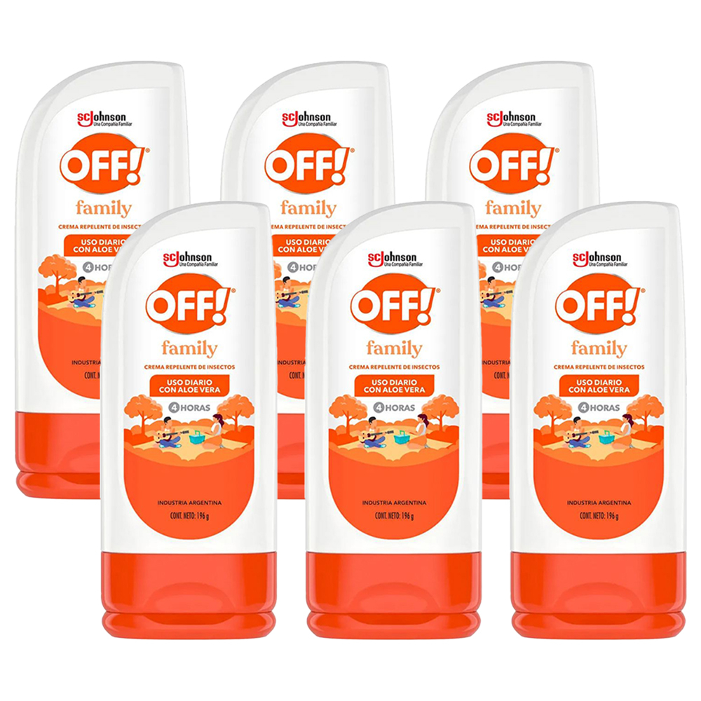 Pack 6 Off! Family Repelente En Crema X 196 Gramos