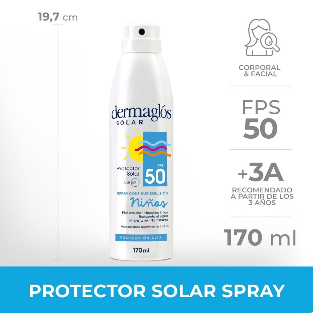 Pack 2 Dermaglós Protector Solar Fps50 Niños Spray