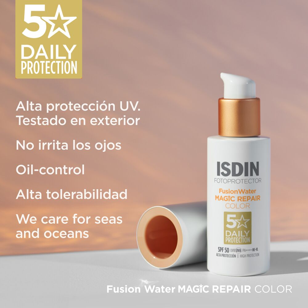 Fotoprotector Isdin Spf50 Fusion Water Magic Repair Color