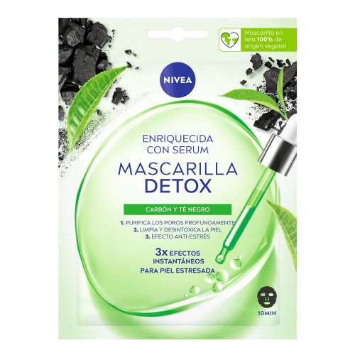 Nivea Mascarilla De Tela Detox Con Serum