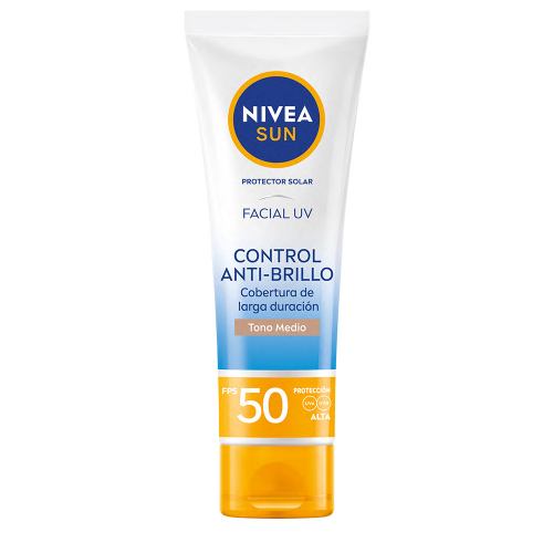 Nivea Sun Control Anti-brillo Facial Fps50 Tono Medio