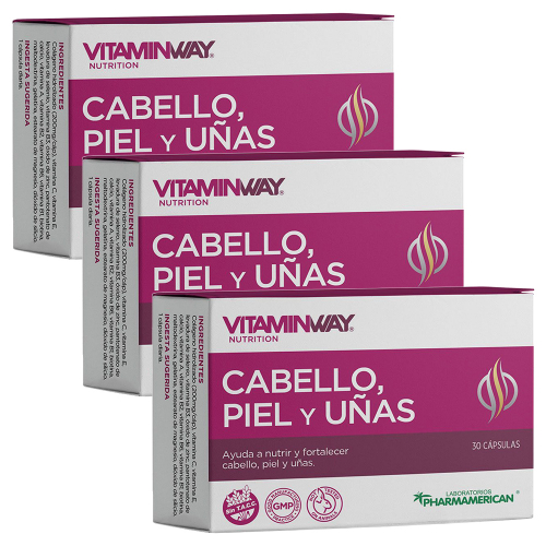 Pack 3 Vitamin Way Cabello Piel Y Uñas Cápsulas