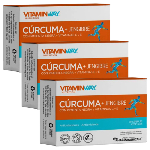 Pack 3 Vitamin Way Cúrcuma + Jengibre Cápsulas
