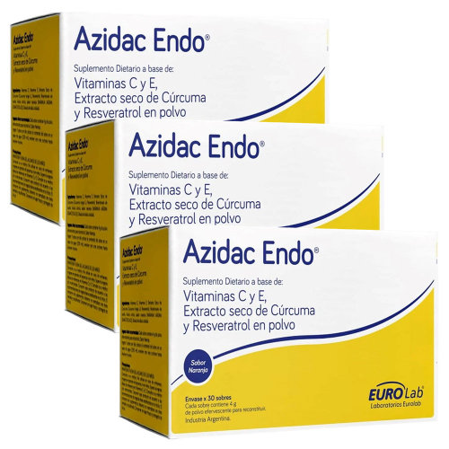 Pack 3 Eurolab Azidac Endo Suplemento Dietario