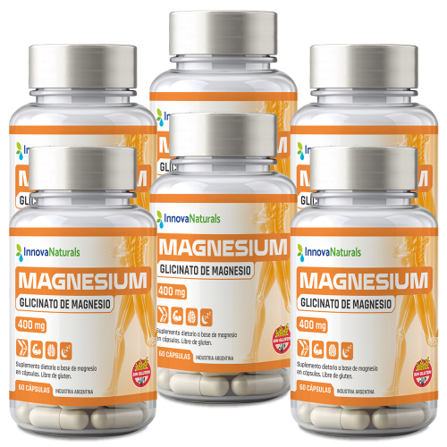 Pack 6 Innovanaturals Magnesium Glicinato De Magnesio