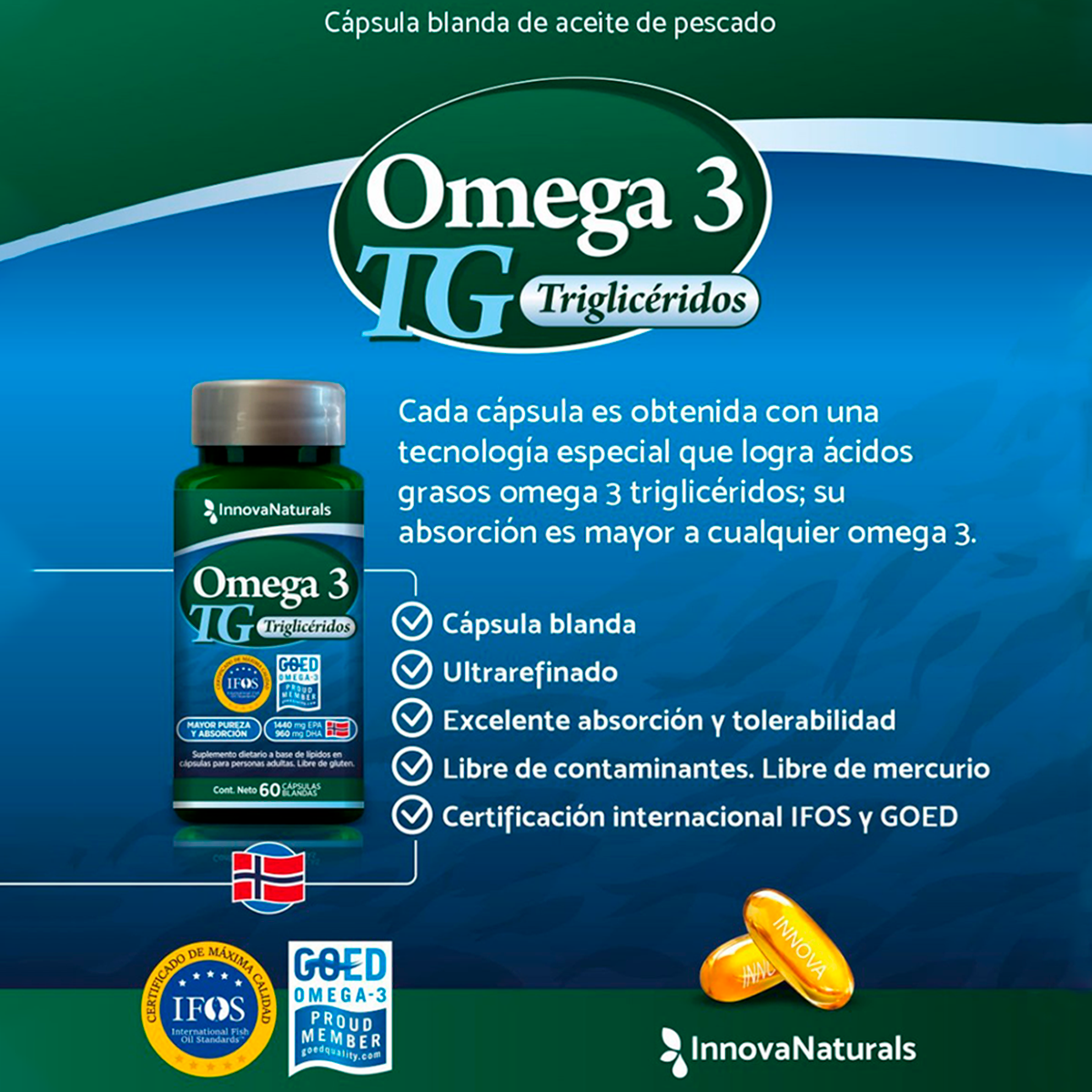 Pack 3 Innovanaturals Omega 3 Tg Aceite De Pescado