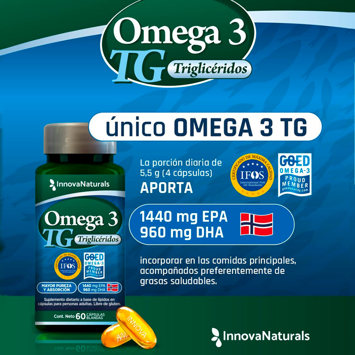 Pack 3 Innovanaturals Omega 3 Tg Aceite De Pescado