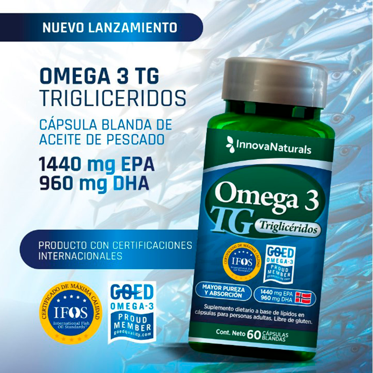 Pack 3 Innovanaturals Omega 3 Tg Aceite De Pescado