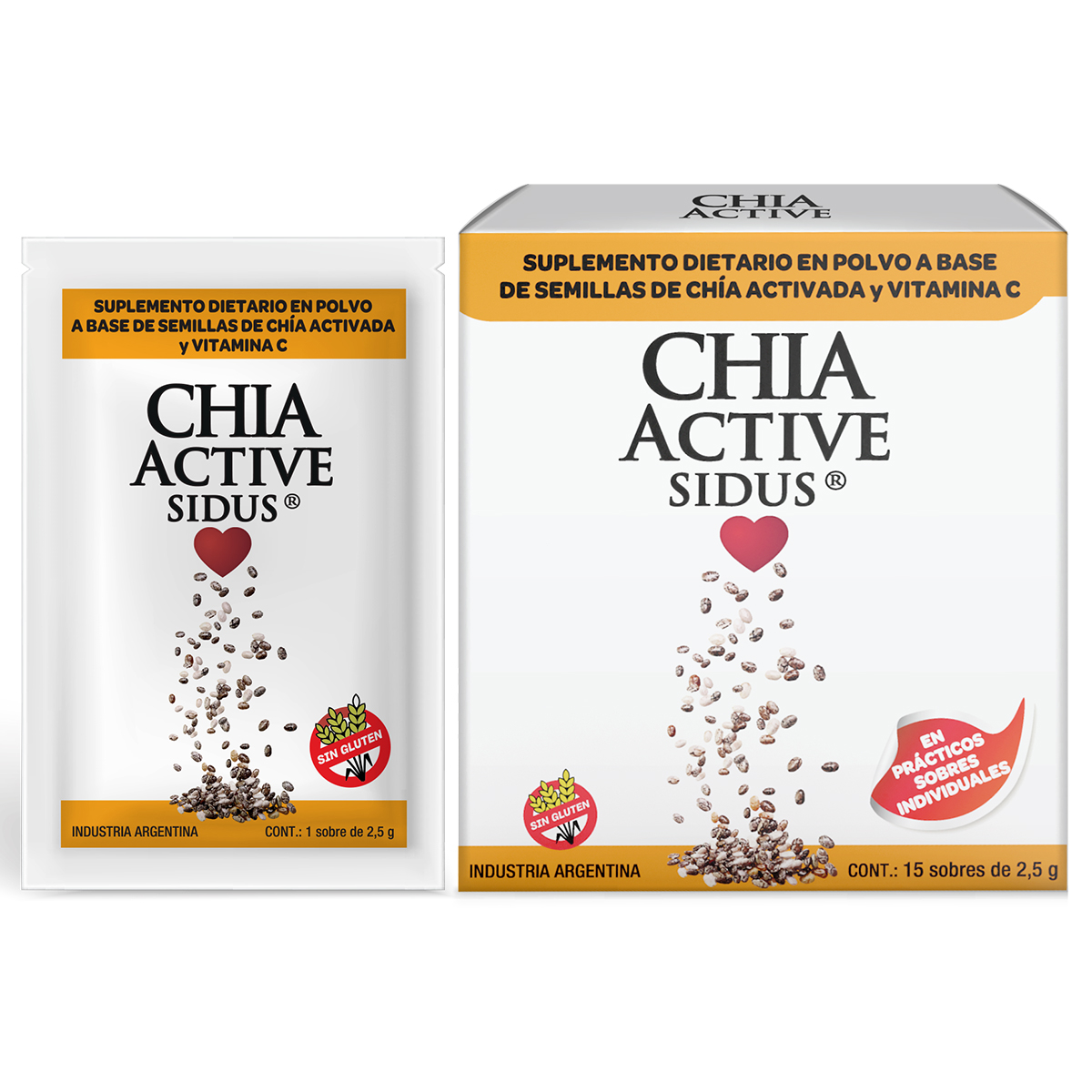 Pack 2 Chia Active Omega 3 + Vitamina C En Polvo