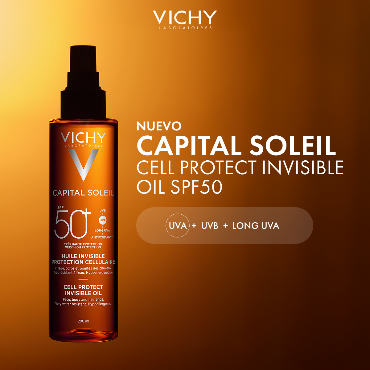 Vichy Capital Soleil Cell Protect Aceite Solar Invisible Fps50+