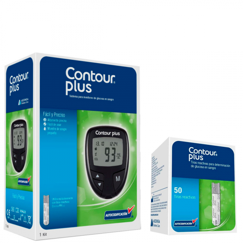 Combo Contour Plus Glucómetro + Tiras Reactivas