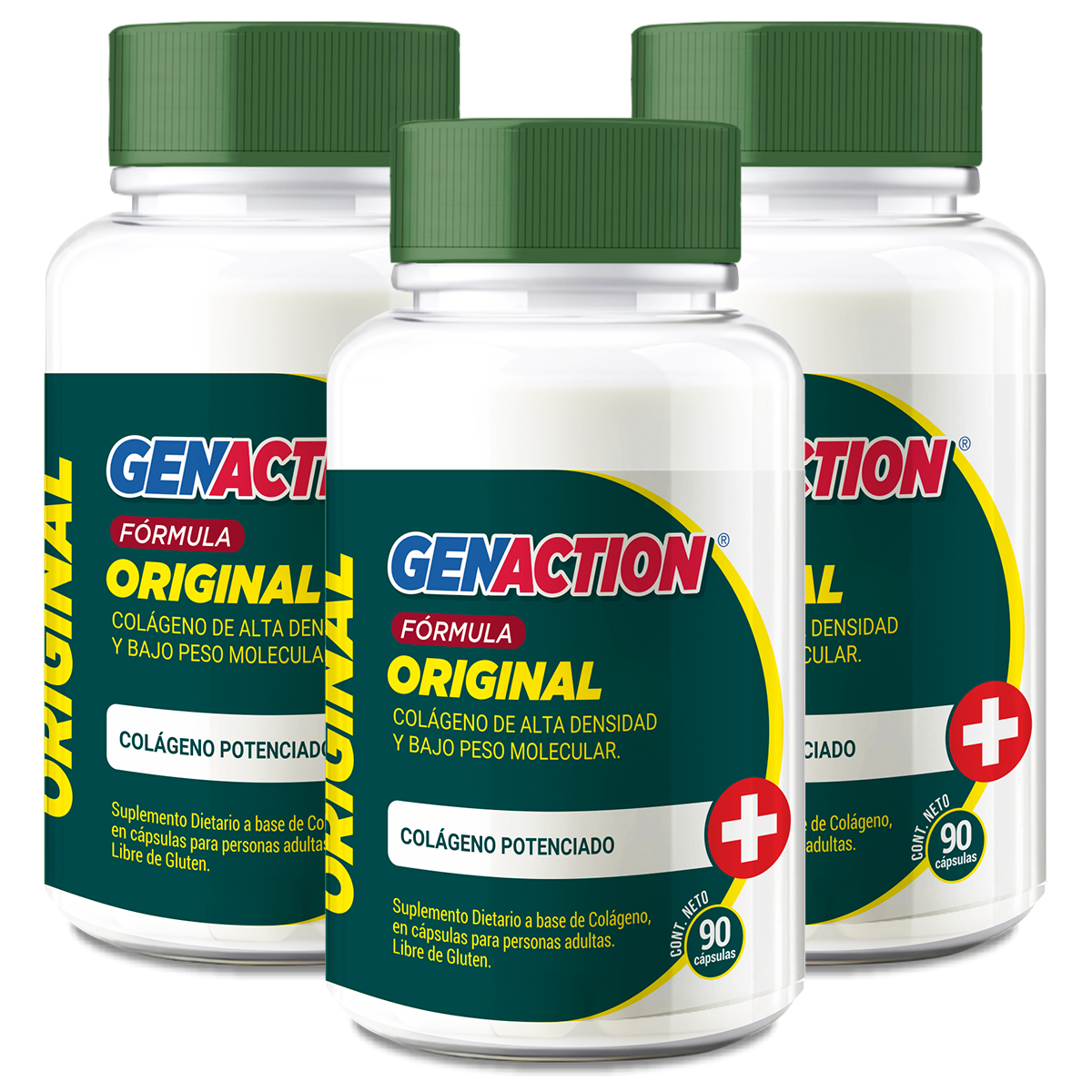 Pack 3 Genaction Colágeno Hidrolizado Fórmula Original