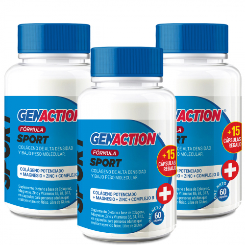 Pack 3 Genaction Sport Colágeno Hidrolizado