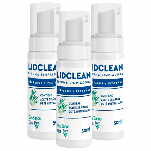 Pack 3 Lidclean Espuma De Limpieza Párpados Y Pestañas