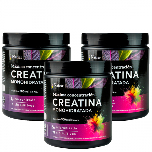 Pack 3 Natier Creatina Monohidratada Micronizada