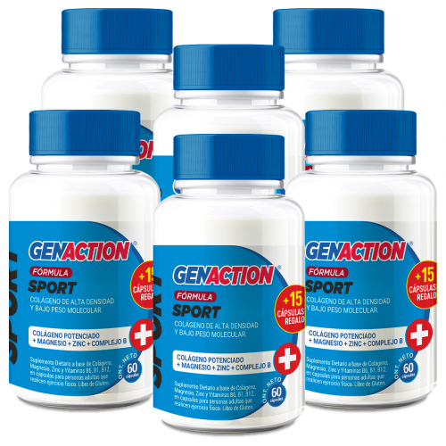 Pack 6 Genaction Sport Colágeno Hidrolizado