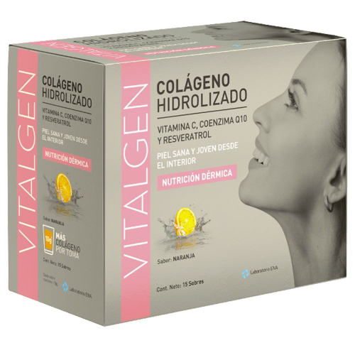 Vitalgen Colágeno Hidrolizado En Sobres Sabor Naranja