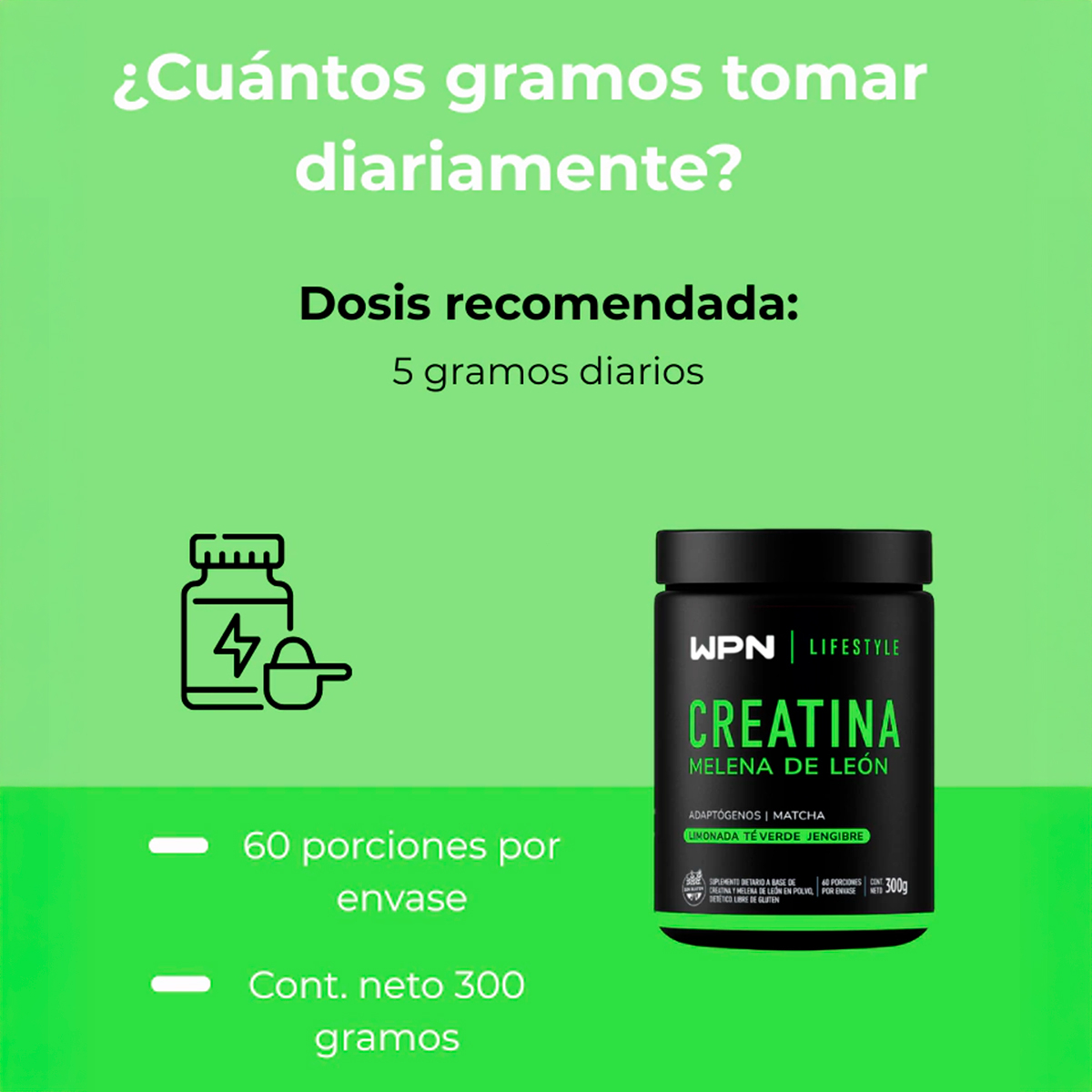 Pack 2 Wpn Lifestyle Creatina Melena De León Polvo