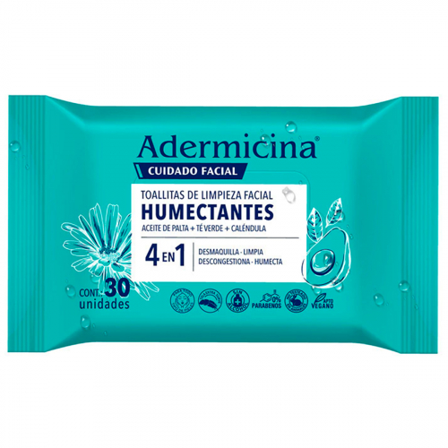 Adermicina Toallitas Limpieza Facial 4 En 1