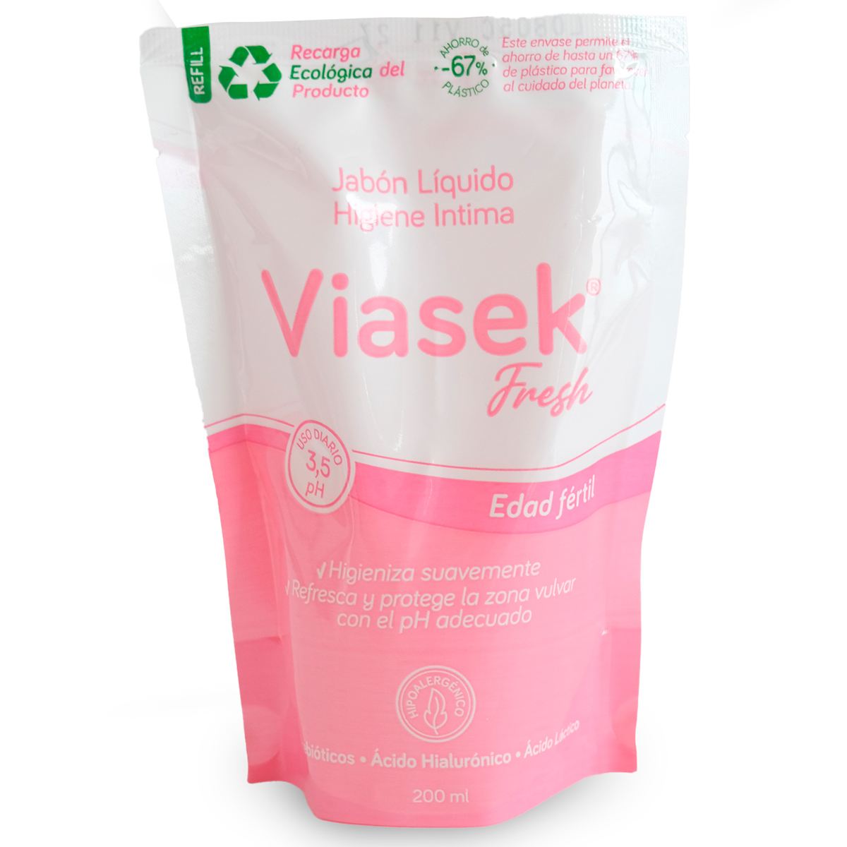 Viasek Fresh Jabón Líquido Intimo Ph 3.5 Refill