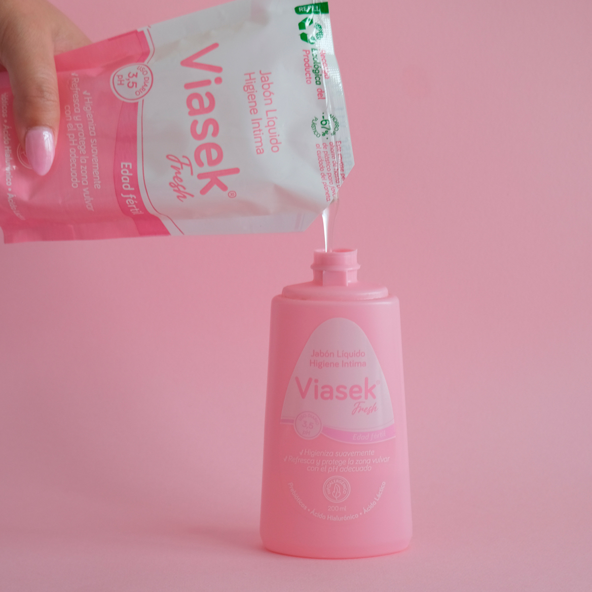 Viasek Fresh Jabón Líquido Intimo Ph 3.5 Refill