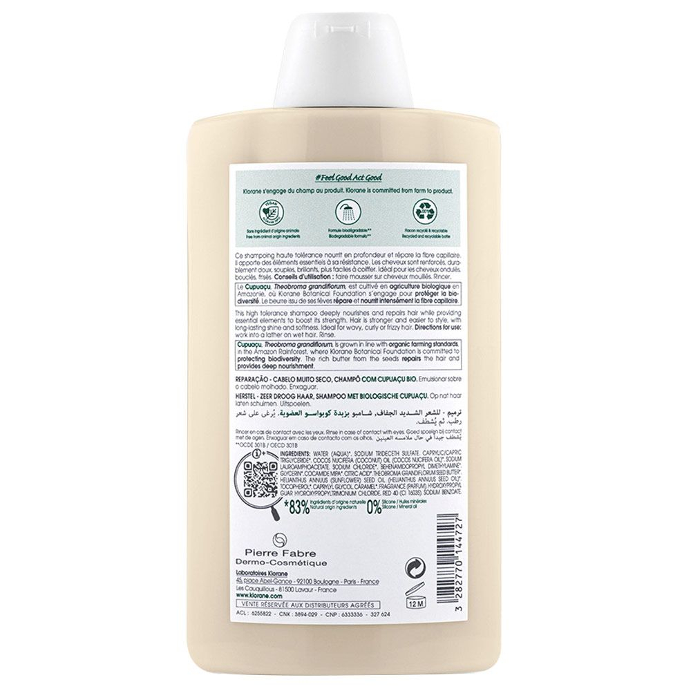 Klorane Cupuaçú Bio Shampoo Cabellos Secos X 400ml