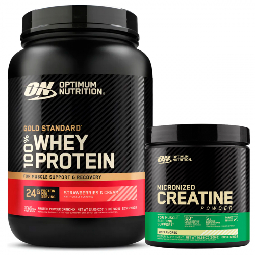 Combo Optimum Nutrition Gold Whey Protein Frutilla + Creatina Powder