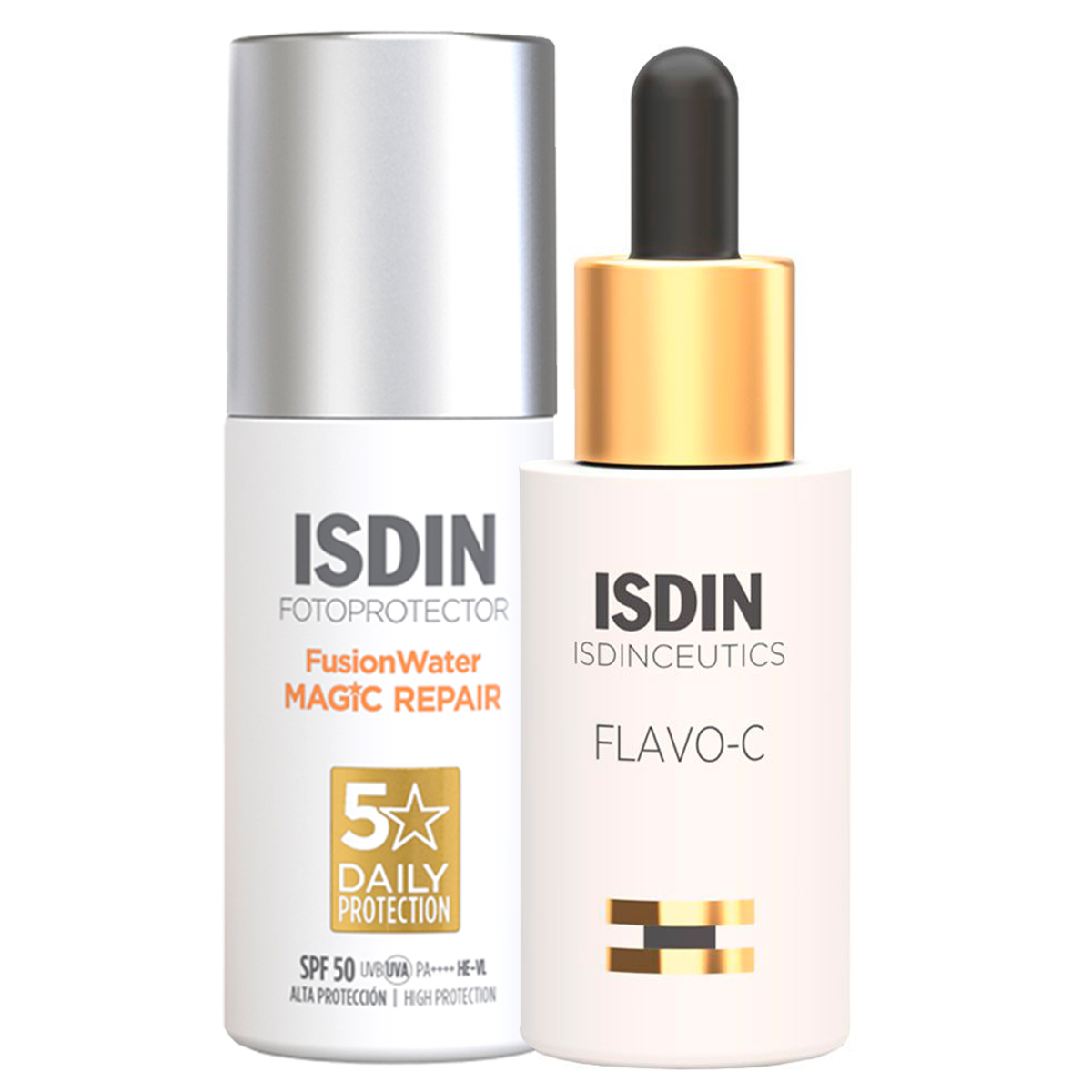 Isdin Combo Iluminador Flavo-c Serum + Fusion Water Magic Repair