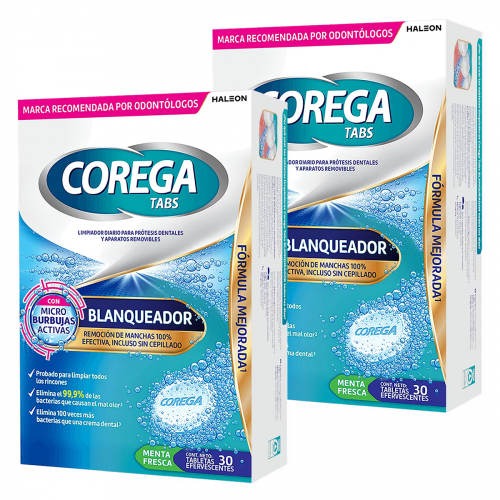 Pack 2 Corega Tabs Blanqueador X 30 Tabletas