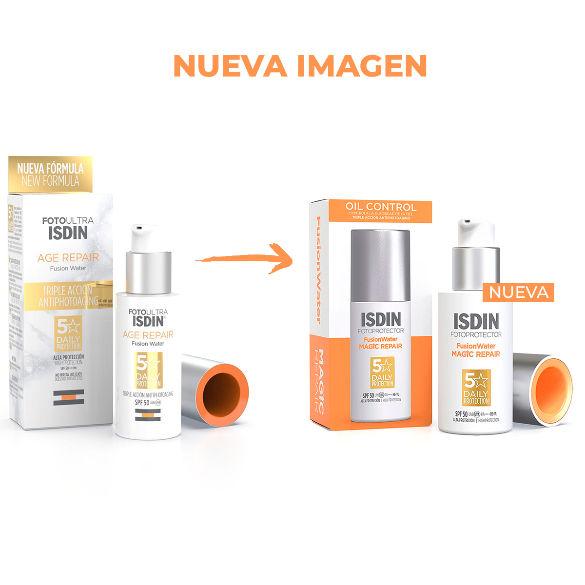 Fotoprotector Isdin Spf50 Fusion Water Magic Repair