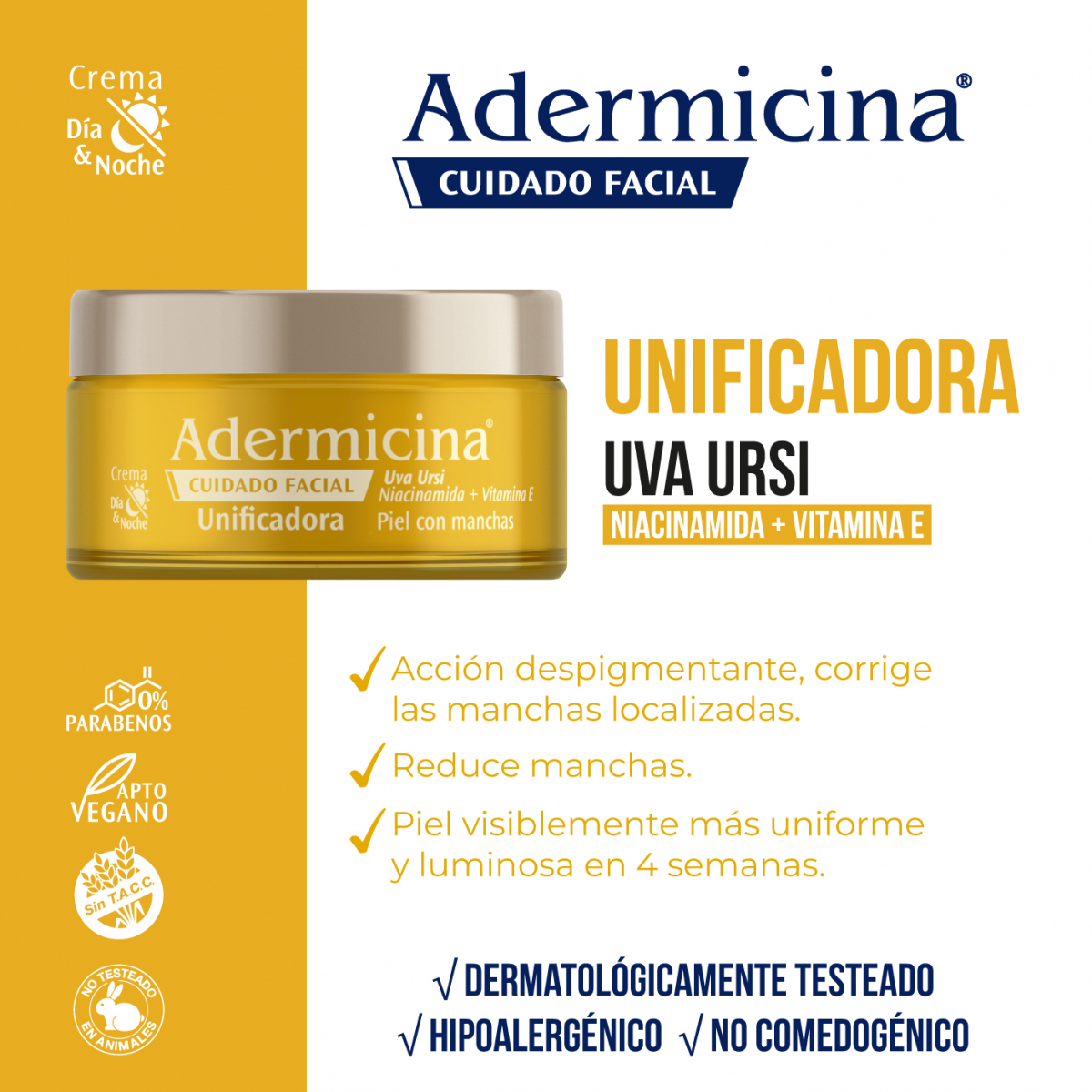 Adermicina Cuidado Facial Crema Unificadora X 100 Gramos
