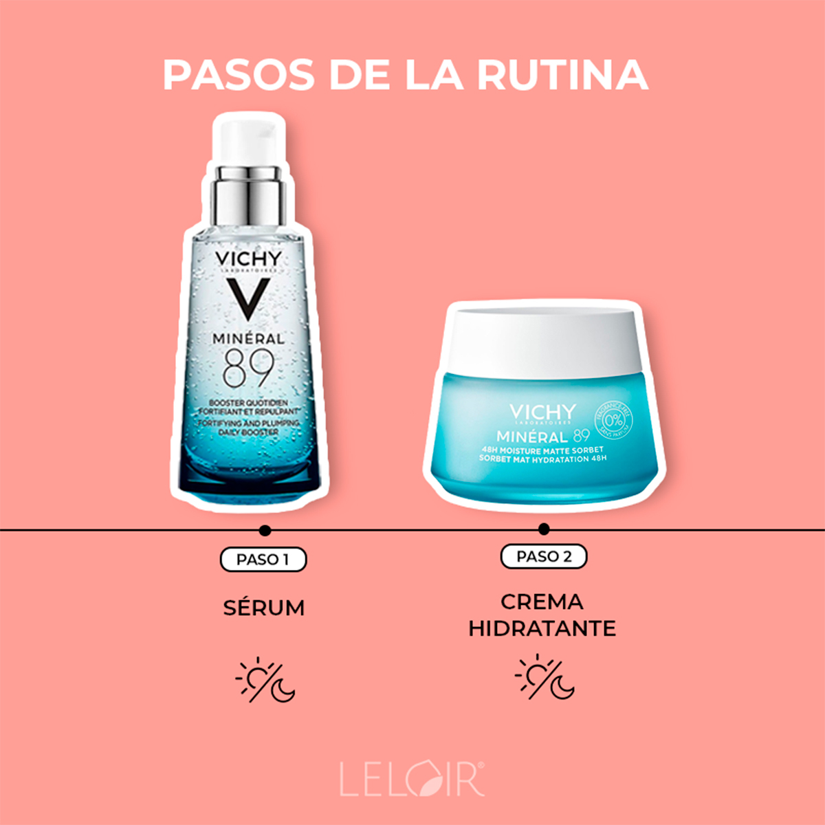 Rutina Vichy Piel Sensible Hidrata Y Fortalece Con Mineral 89