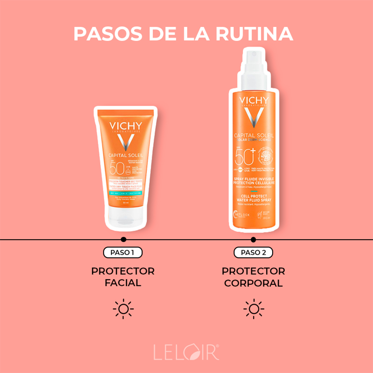 Vichy Capital Soleil Combo Spray Corporal + Toque Seco Color