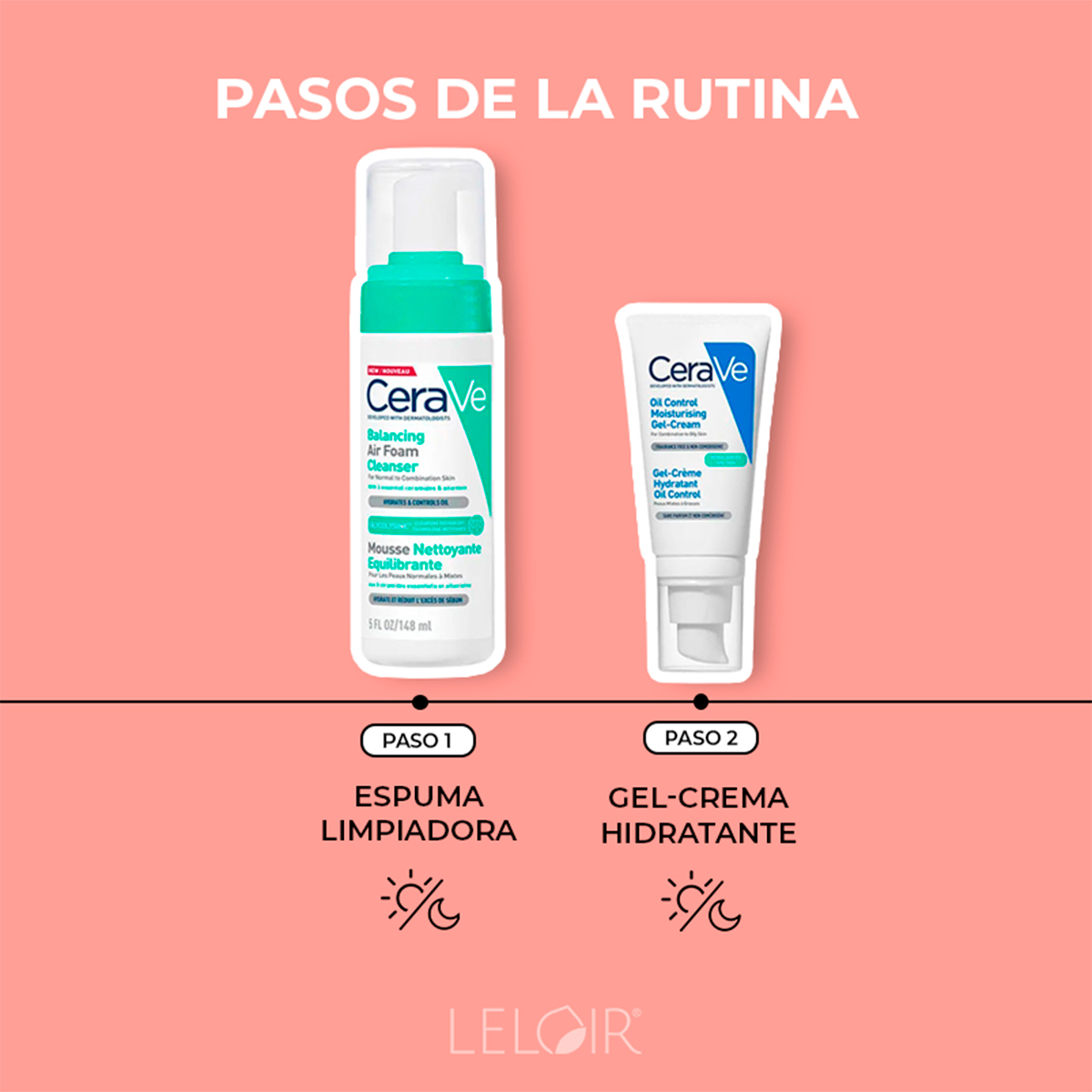 Combo Cerave Gel Crema Hidratante + Air Foam Limpiador