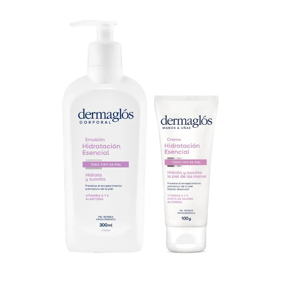 Dermaglós Combo Hidratación Corporal Emulsión Y Crema Manos