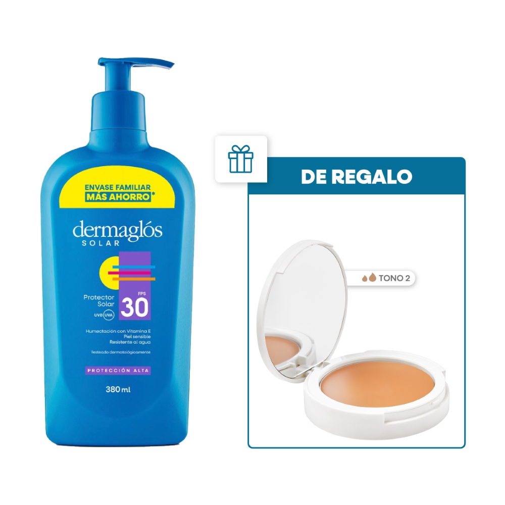 Dermaglós Protector Solar Fps30 Emulsión X 380ml + Regalo!