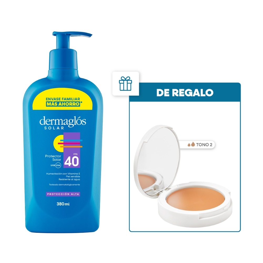 Dermaglós Protector Solar Fps40 Emulsión X 380ml + Regalo!