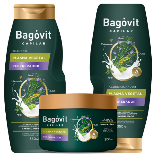 Rutina Completa Bagóvit Capilar Plasma Vegetal Regenerador