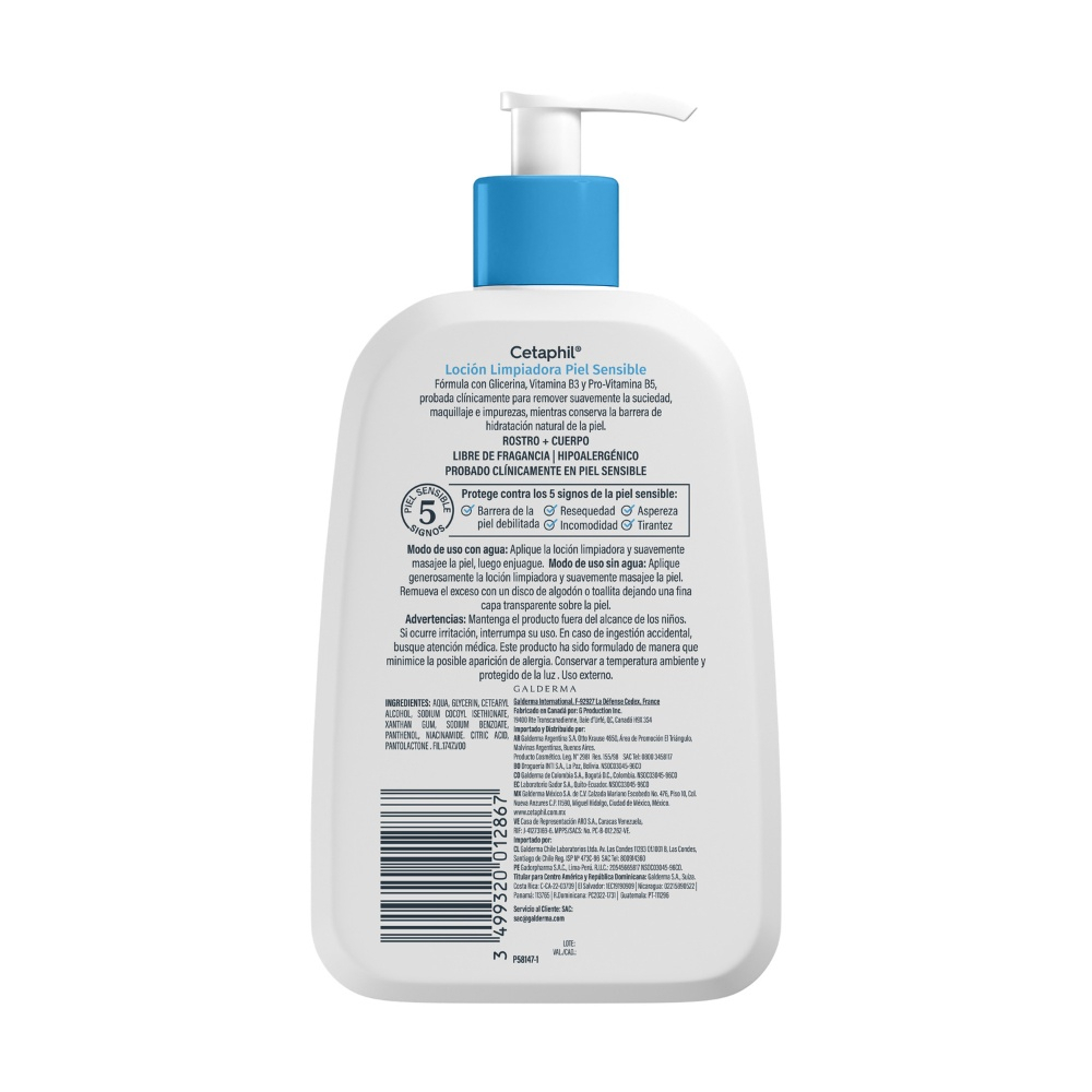 Cetaphil Loción Limpiadora Piel Seca Y Sensible X 473ml