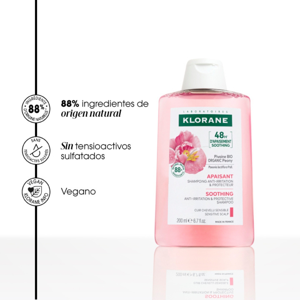 Klorane Peoní­a Shampoo Para Cuero Cabelludo Irritado