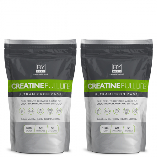 Pack 2 By Derm Creatine Full Life Creatina Ultramicronizada