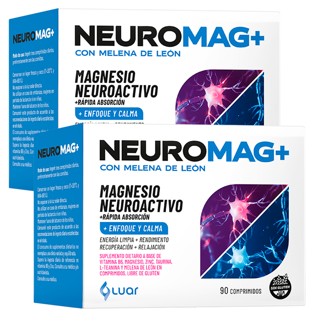 Pack 2 Neuromag+ Magnesio Neuroactivo Con Melena De León