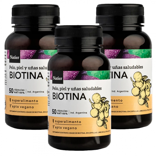 Pack 3 Natier Biotina Cápsulas