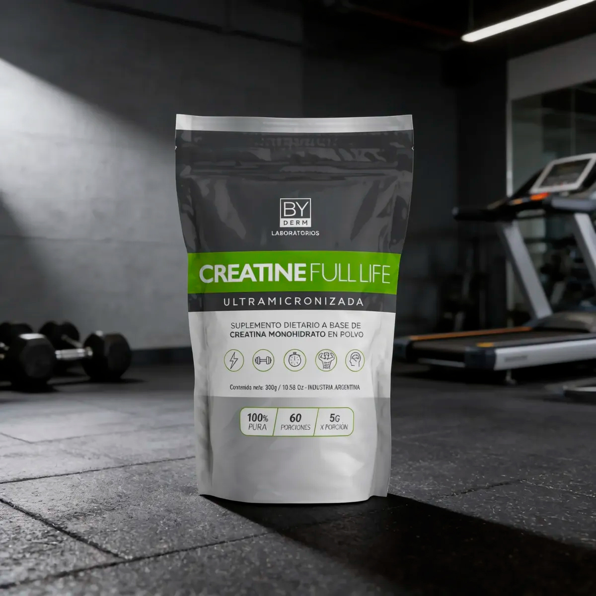 Pack 3 By Derm Creatine Full Life Creatina Ultramicronizada