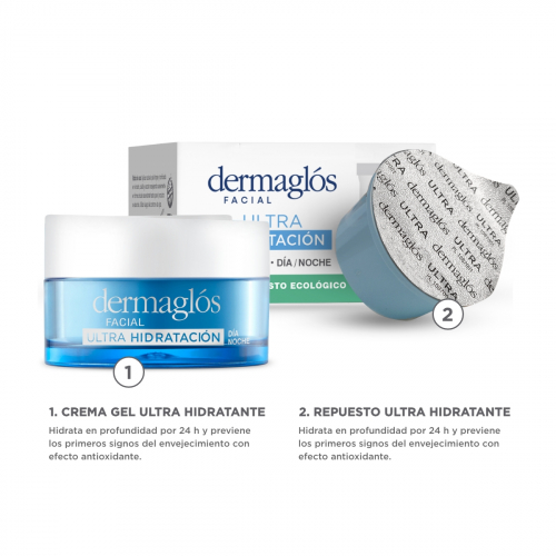 Combo Dermaglós Facial Crema Ultra Hidratación + Repuesto