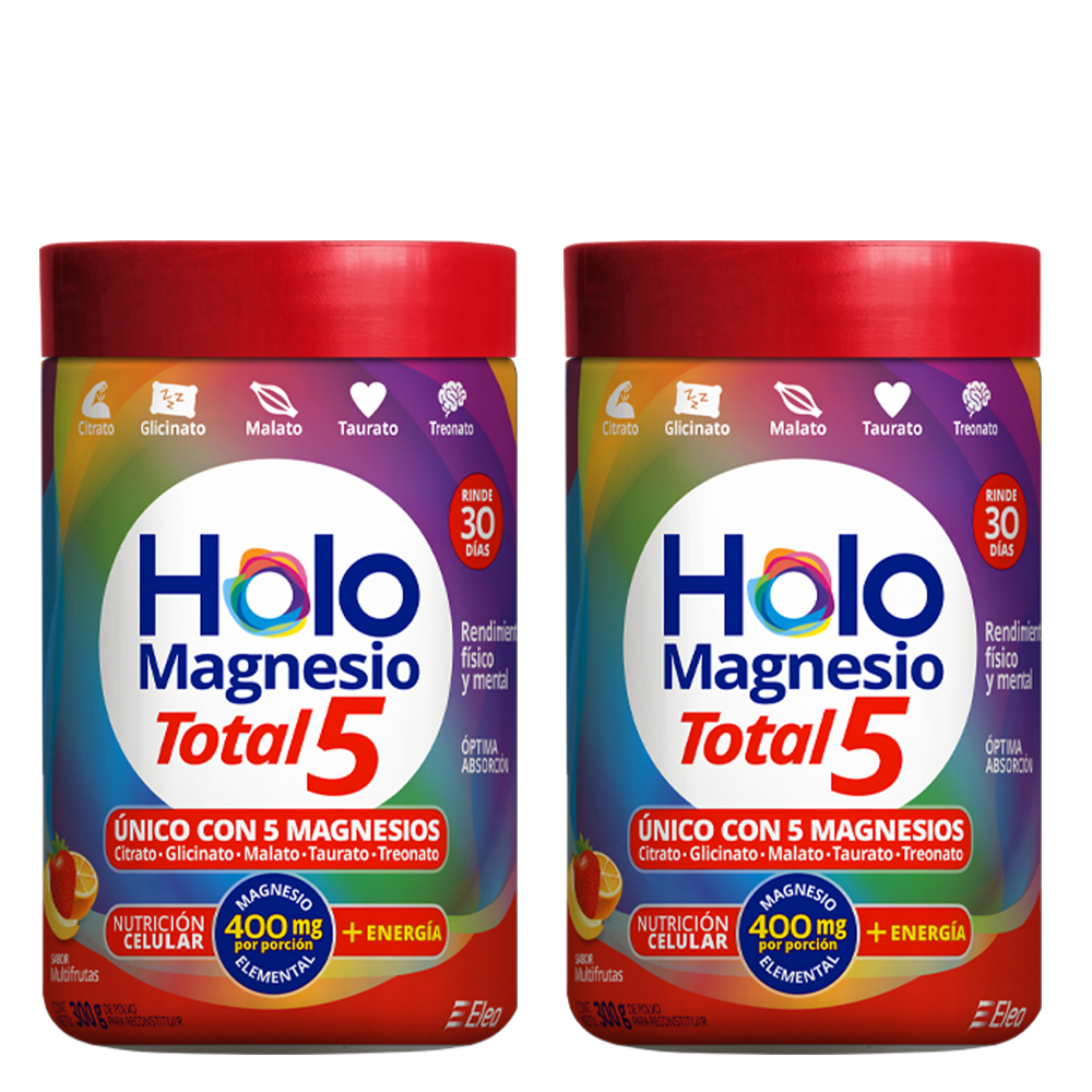 Pack 2 Holomagnesio Total 5 En Polvo X 300 Gramos