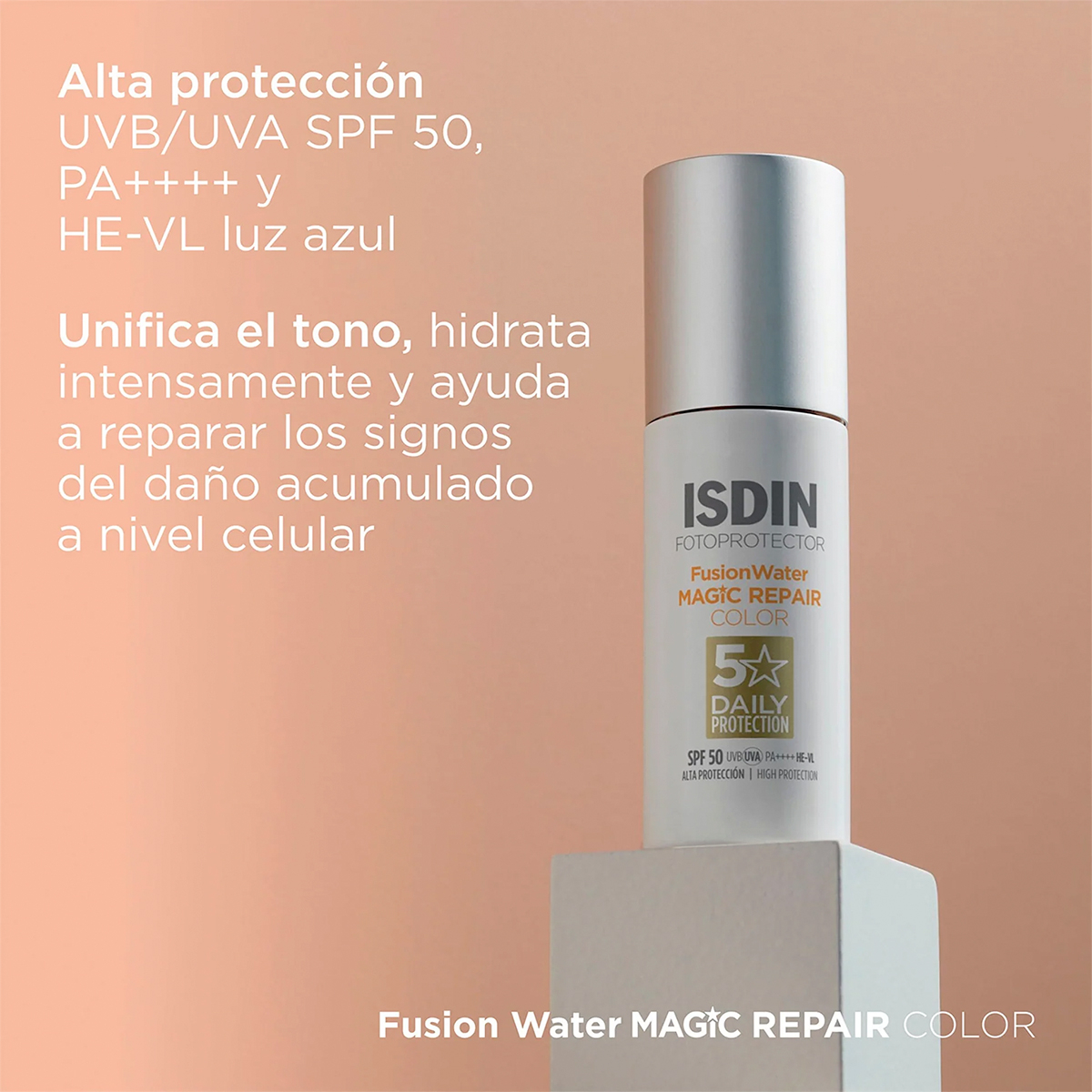 Fotoprotector Isdin Spf50 Fusion Water Magic Repair Color